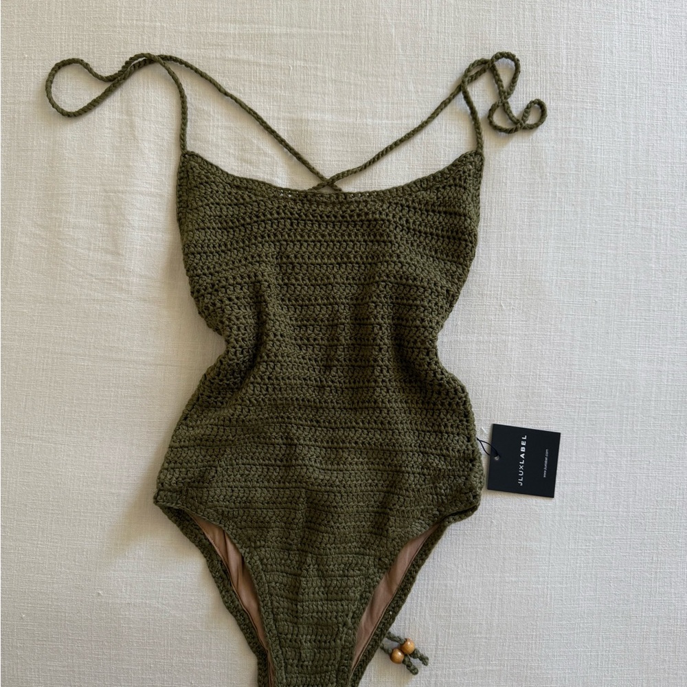 ❌SOLD❌JLUXLABEL Olive Crochet Kids Bodysuit
